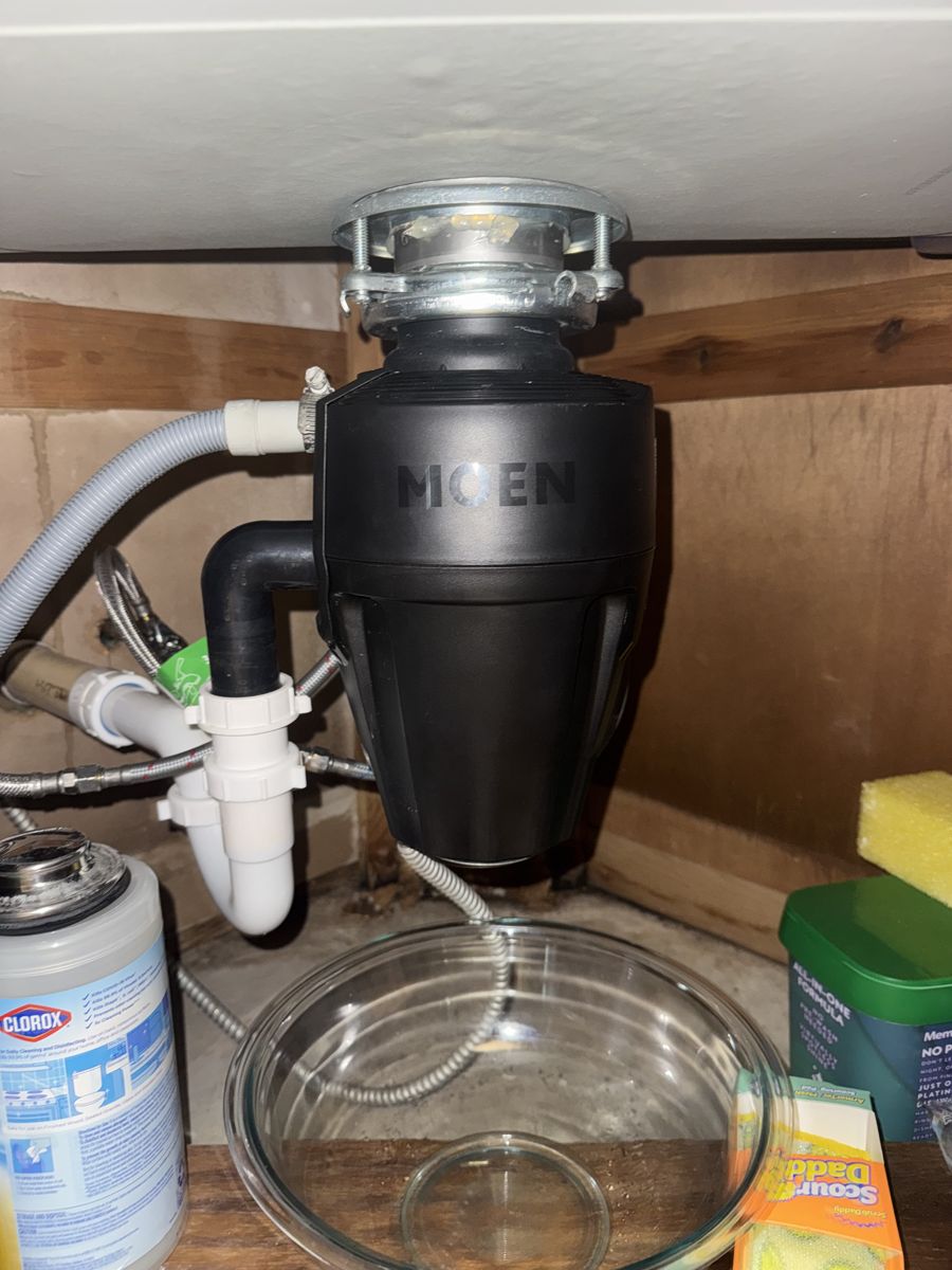 Before the repair: Leaking Garbage Disposal in Broken Arrow, photographed on the job by Acts of Service Plumbing