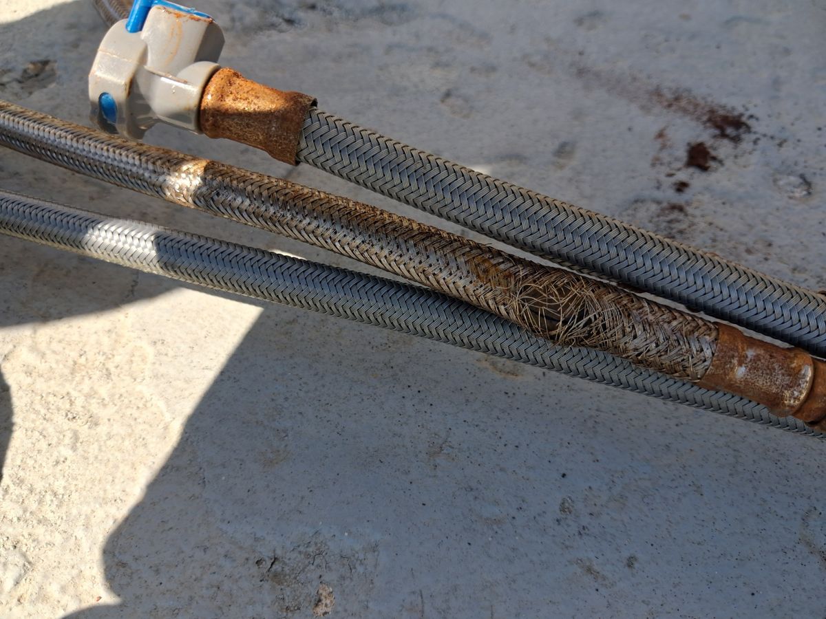 Before the repair: Burst Pool House Faucet in Tulsa, photographed on the job by Acts of Service Plumbing