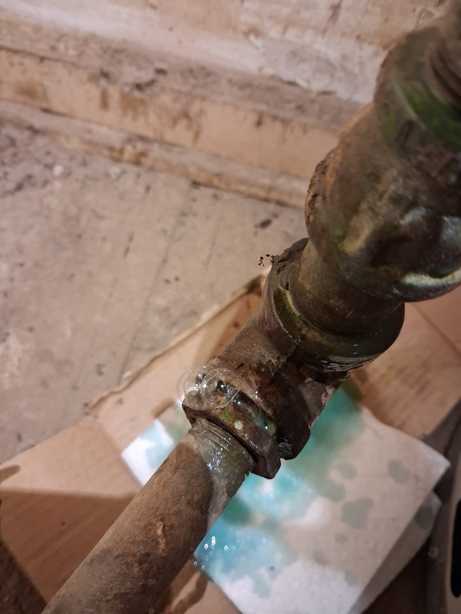 Before the repair: Gas Leak Repair and Pressure Test in Tulsa, photographed on the job by Acts of Service Plumbing