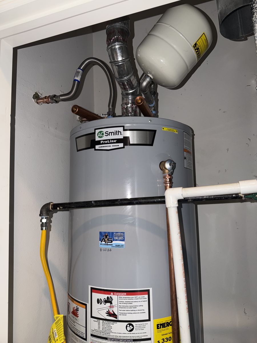 After the repair: 50-Gallon Gas Water Heater Replacement in Owasso, finished work by Acts of Service Plumbing