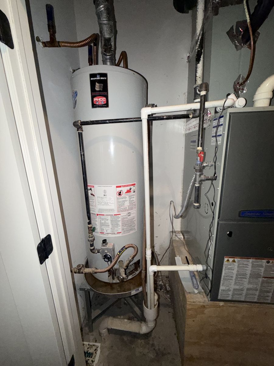 Before the repair: 50-Gallon Gas Water Heater Replacement in Owasso, photographed on the job by Acts of Service Plumbing