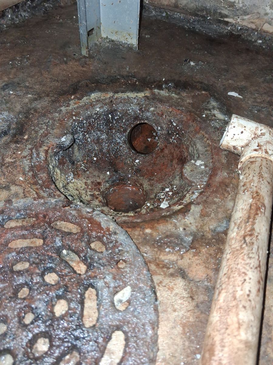 Before the repair: Interior Drain Cleaning in Tulsa, photographed on the job by Acts of Service Plumbing
