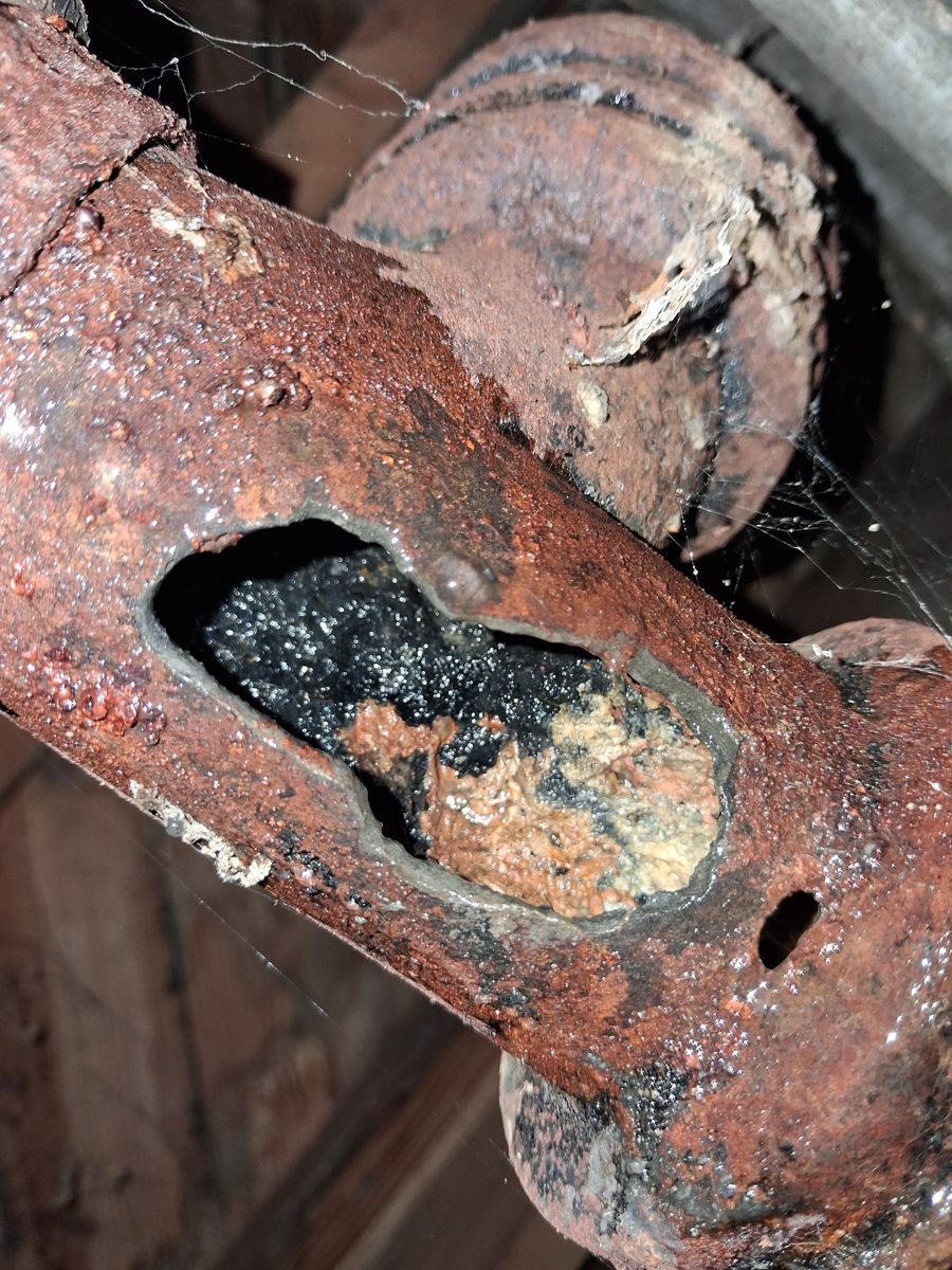 Before the repair: Kitchen Drain Line Repair in Tulsa, photographed on the job by Acts of Service Plumbing