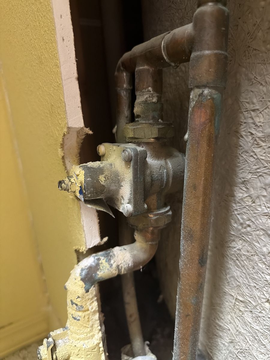 Before the repair: Replacing a Water Pressure Reducing Valve in Broken Arrow, photographed on the job by Acts of Service Plumbing