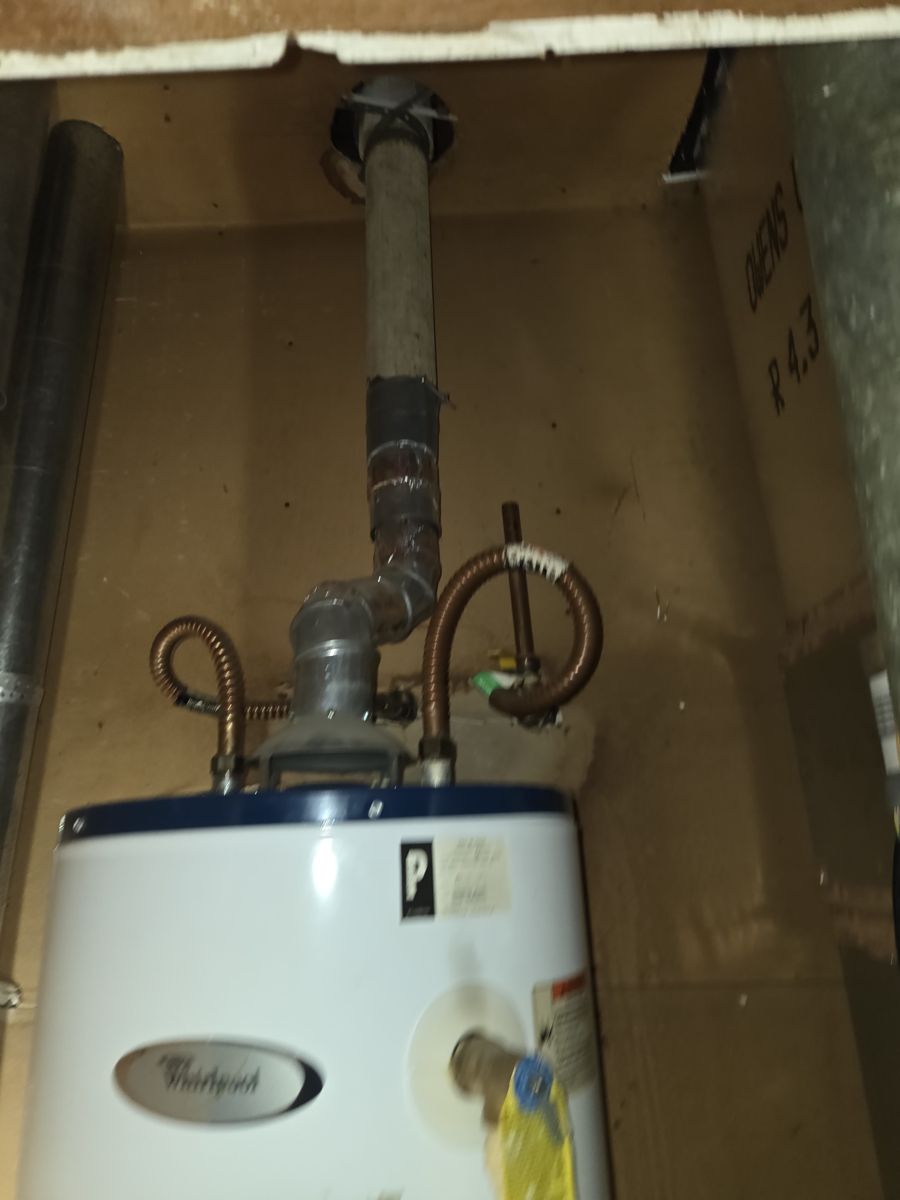 Before the repair: 40 Gallon Slim Gas Water Heater Installation in Tulsa, photographed on the job by Acts of Service Plumbing