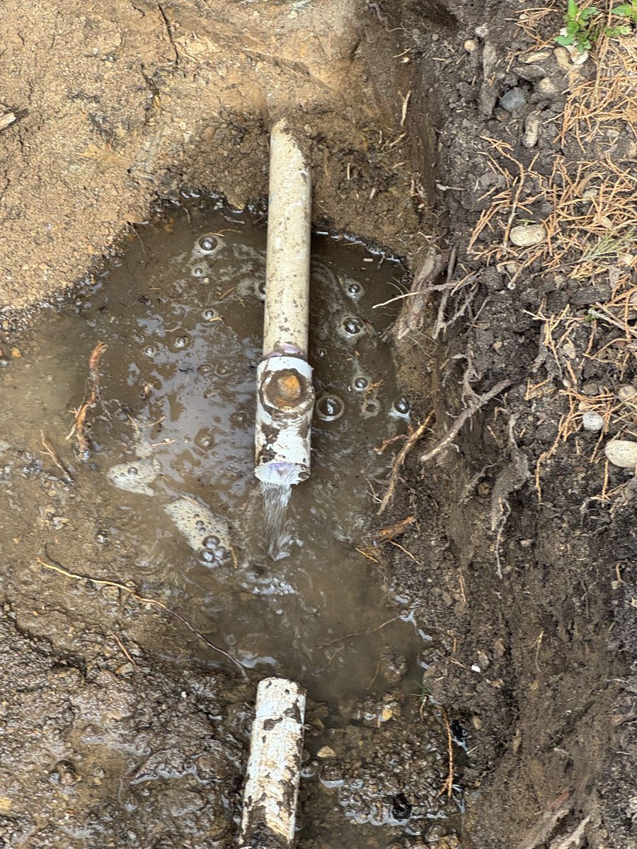 Before the repair: Sprinkler Line Leak Repair in Owasso, photographed on the job by Acts of Service Plumbing